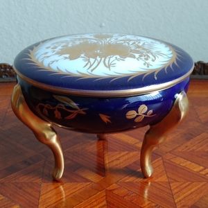 VTG. L. Yalade Limoges cobalt blue/22k gold gilt